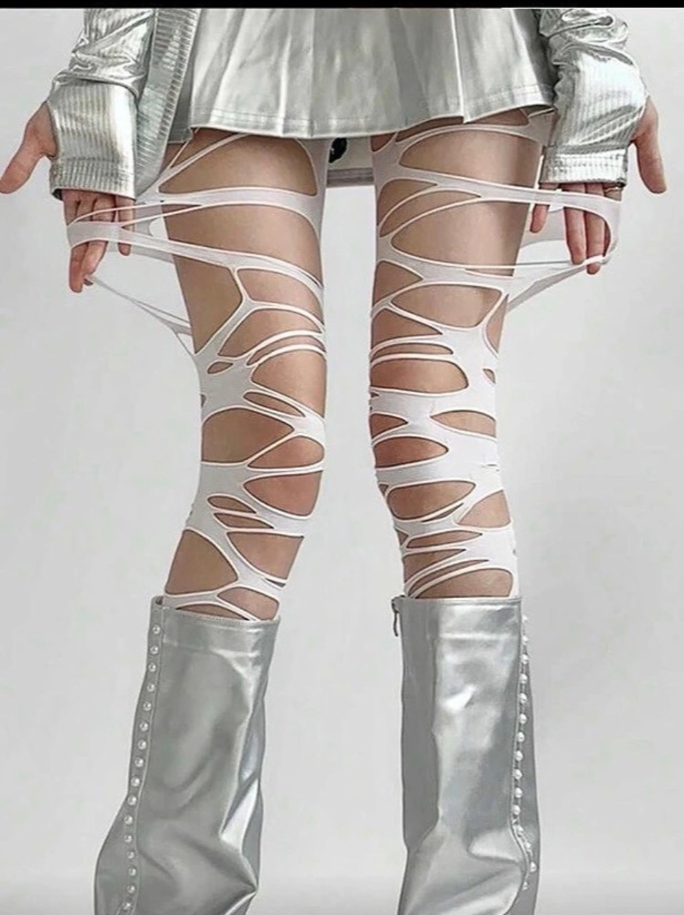 White Cutout Leggings Like New